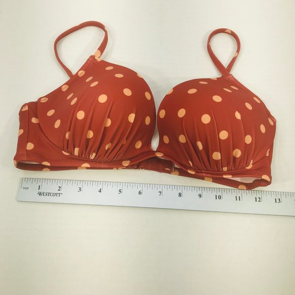 Shade And Shore Women's Size 34C Bikini Swim Top Underwire Brown Polka Dot NWOT - Picture 9 of 11